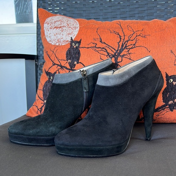 Auth. Prada Heeled Suede Booties! - Picture 1 of 13